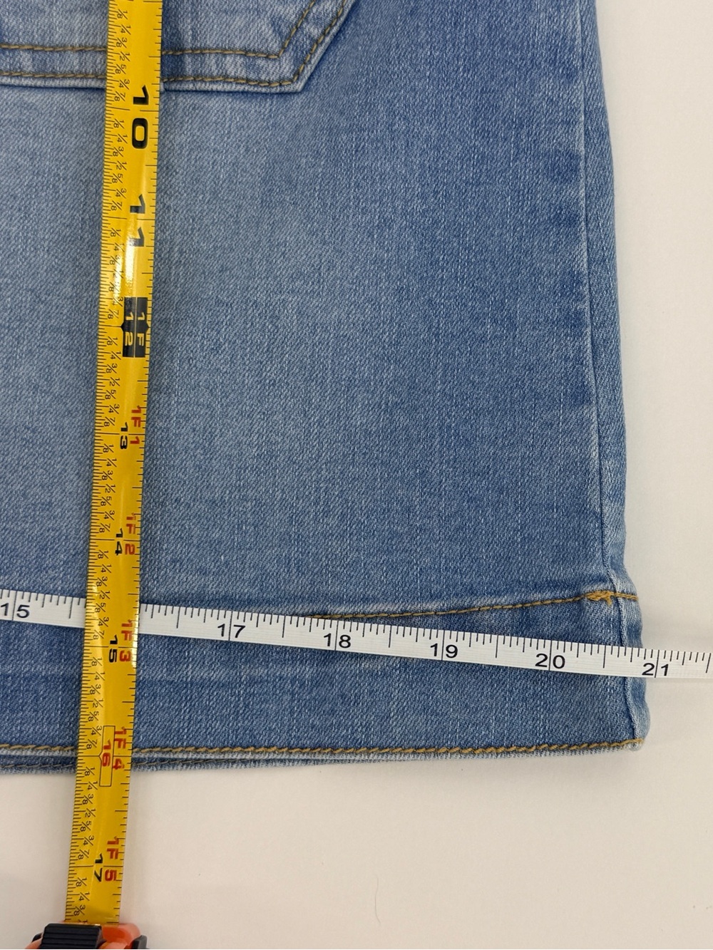 Blue Jean Denim Mini Skirt Button Front Pockets Size Medium Y2K - Picture 15 of 15